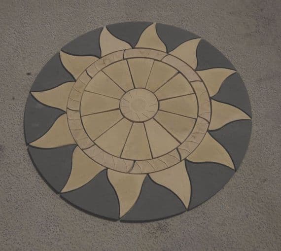 2560mm Dia Aztec Sun Circle Buff ( Buff Narrow Ring ) / Slate Grey