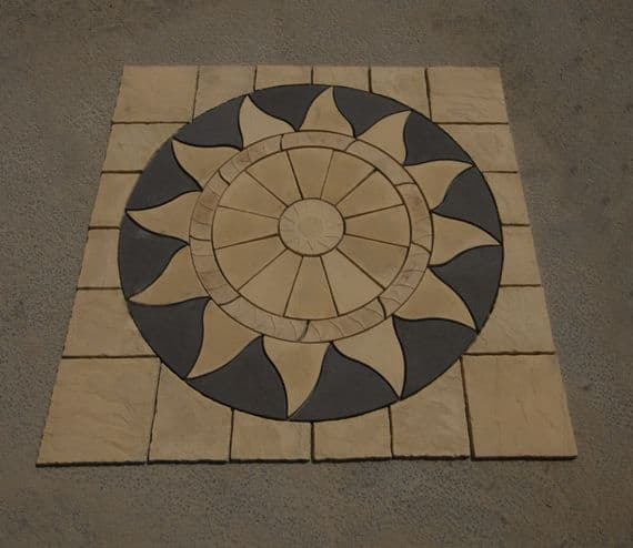 3m x 3m Aztec Sun Circle Buff (Buff Narrow Ring) Plus Buff Infill