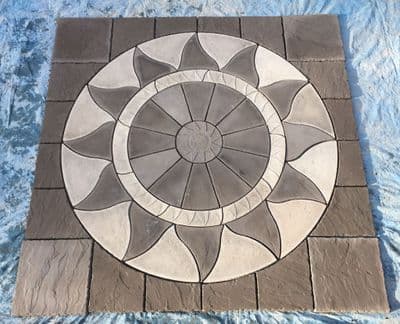 3m x 3m  Daisy Aztec Sun Slate Grey /White