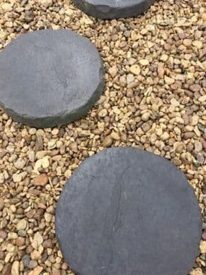 450 mm Dia Yorkstone Stepping Stones Slate Grey