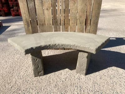 4ft Rustic concrete Bench curved