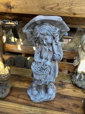 Girl with Umbrella weathered grey ( collected price )