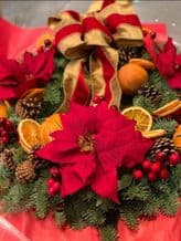 Gold Ribbon Door Wreath