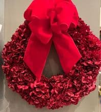 Lush Red Velvet  Hydrangea Wreath