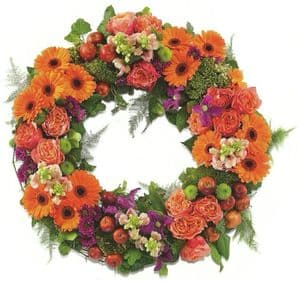 Orange and Cerise Wreath