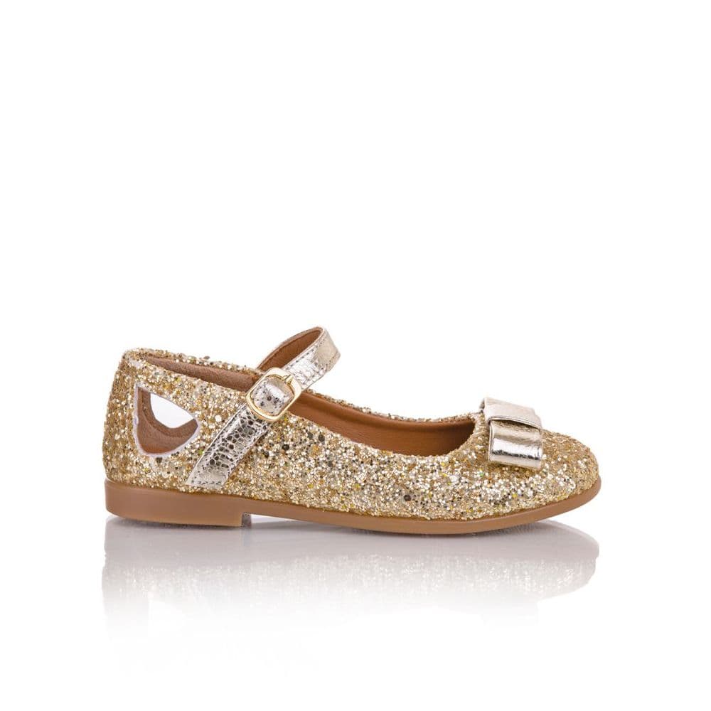 Gold Mary Janes for Girls, Leather Mary Jane Shoes for Kids, Babies