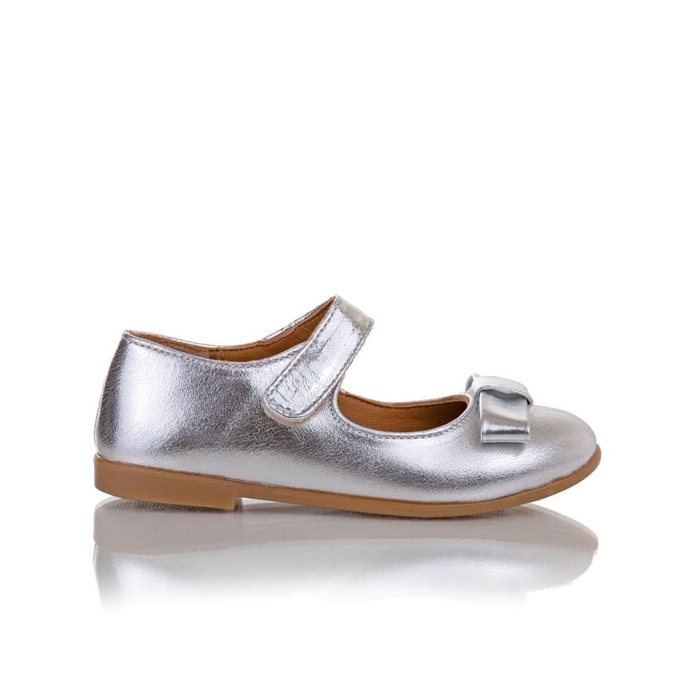 Silver Leather Girl Mary Janes as Flower Girl Shoes, Leather Girl Mary