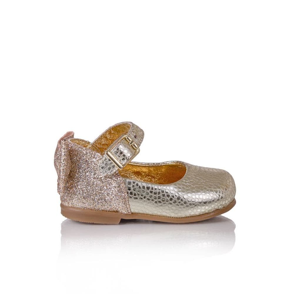 Gold Leather Mary Janes for Kids, Babies, Toddlers and Girls Genuine