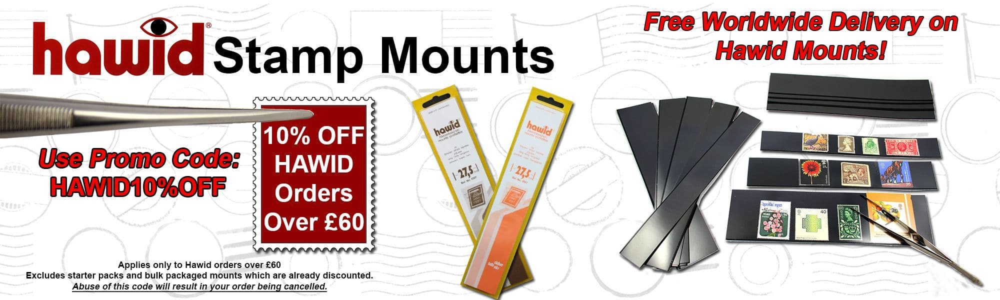 Hawid Stamp Mounts Black or Clear BLOCK SIZES