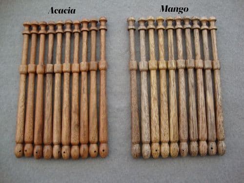 10 Mango or  Acacia Bobbins .