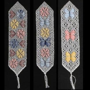 Bookmarks with Flutterbys and Flowers.