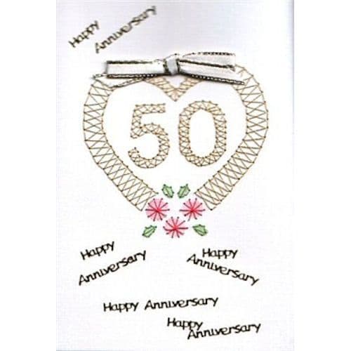 Wedding Anniversary Card - Gold