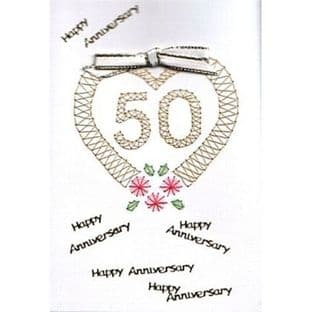 Wedding Anniversary Card - Gold