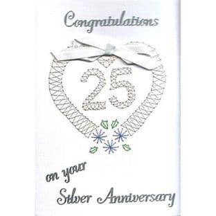 Wedding Anniversary Card - Silver