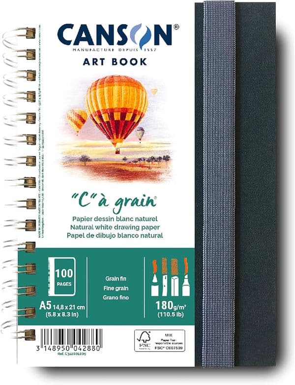 Canson Spiral Fine Grain Drawing Paper Artbook A5