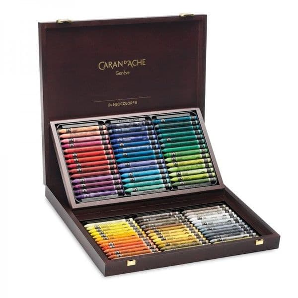 Caran D'Ache Neocolor II Watercolour 84 Wooden Box Set