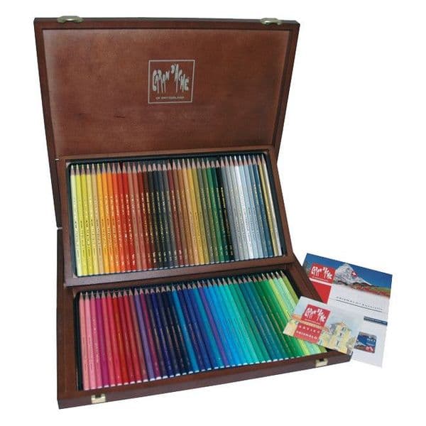 Caran D'Ache Watercolour Prismalo Pencils Wooden box set of 80