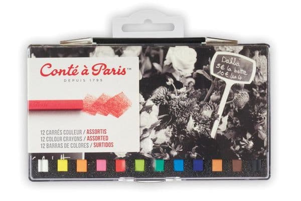 Conte Carres Crayons 12 Assorted Colours