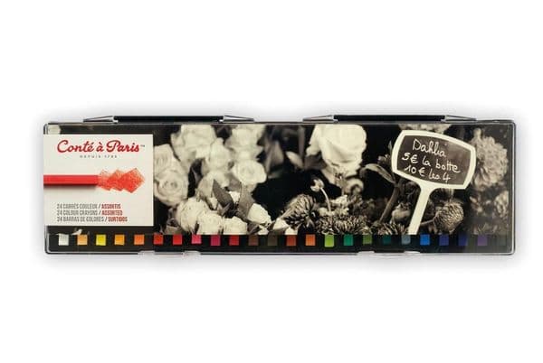 Conte Carres Crayons 24 Assorted Colours