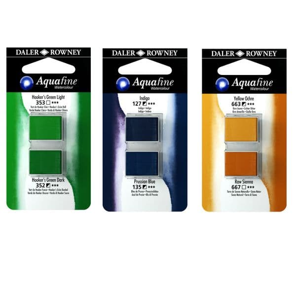 Daler Rowney Aquafine Half Pans Pack of 2