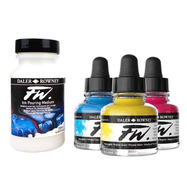 Daler Rowney FW Acrylic Pouring Medium & Ink Set