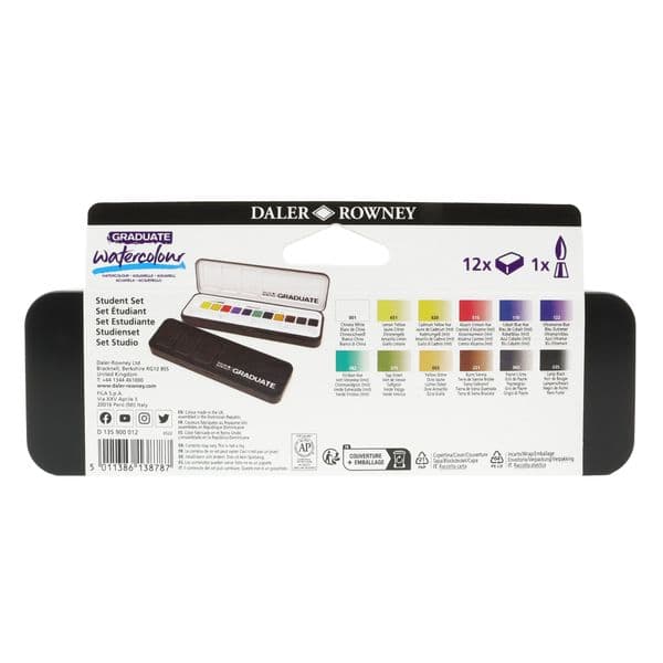 Daler Rowney Graduate Watercolour Set 12 half pans