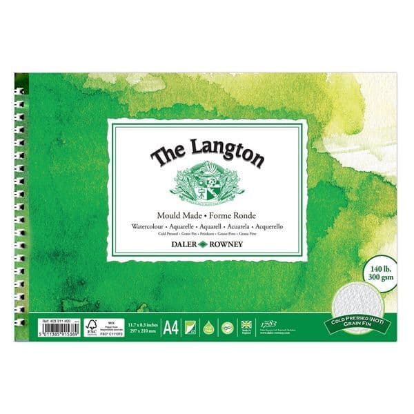 Daler Rowney Langton Spiral Watercolour Pad 140 Not