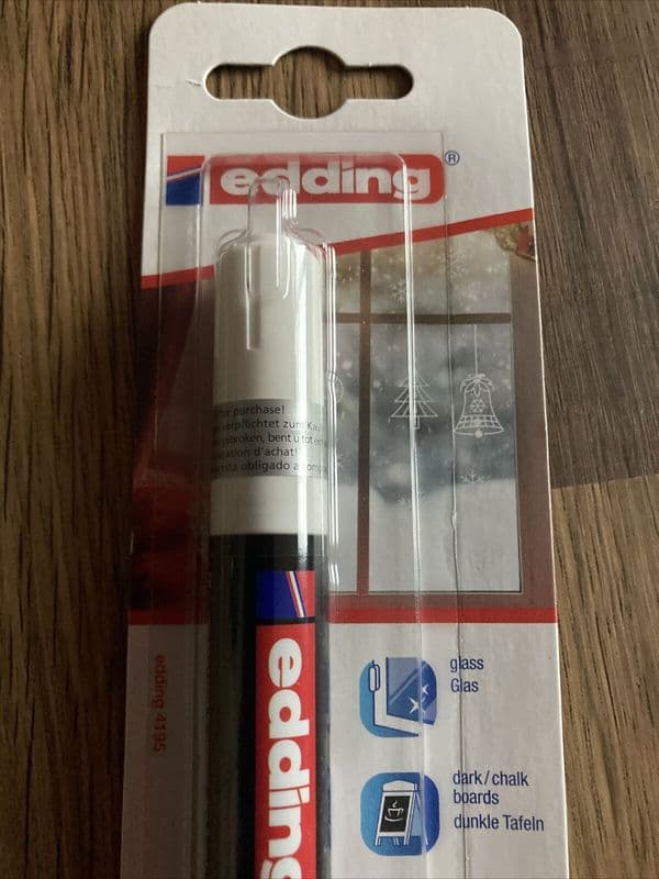 Edding White Window And Blackboard Bullet Tip Marker 2-3mm Lines