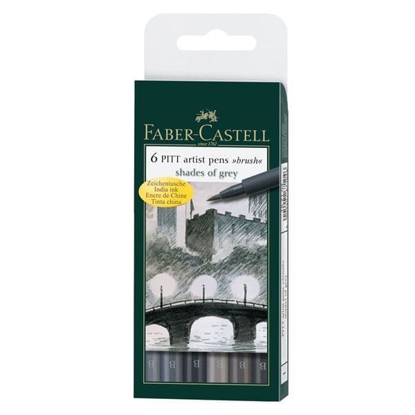 Faber-Castell 6 PITT Artist Pens Shades of Grey