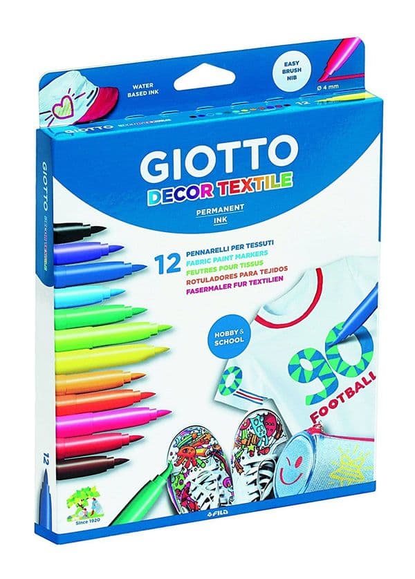 Giotto Decor Textile Permanent Markers 12 Pack