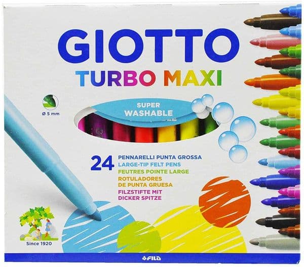 Giotto Turbo Maxi Felt Tip Pens Box of 24 Assorted Colours