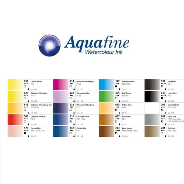 LAST CHANCE - Aquafine Watercolour Ink 29.5ml