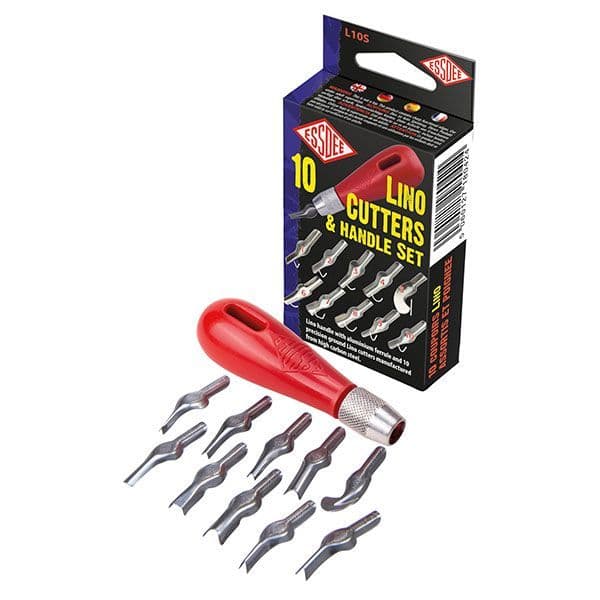 Lino Printing Cutter Set with Handle and 10 Blades