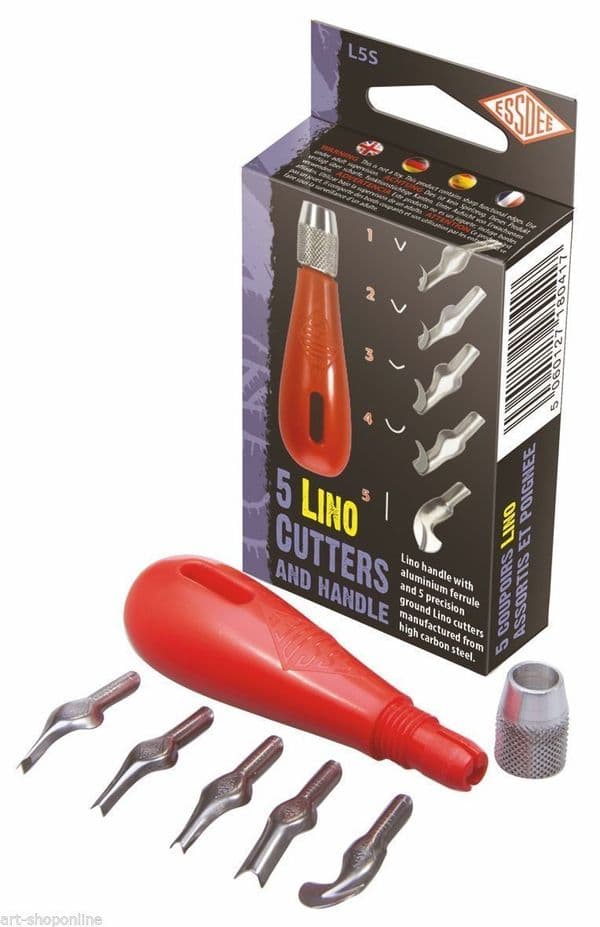 Lino Printing Cutter Set with Handle and 5 Blades
