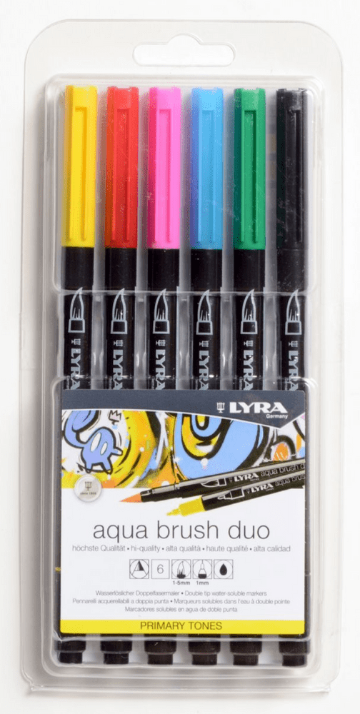 Lyra Aqua Brush Duo 6 Pen Set Primary Tones