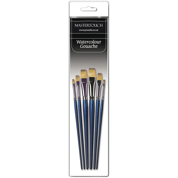 Pro Arte MasterTouch Aquamarine FLAT Watercolour/Gouache Brush Pack