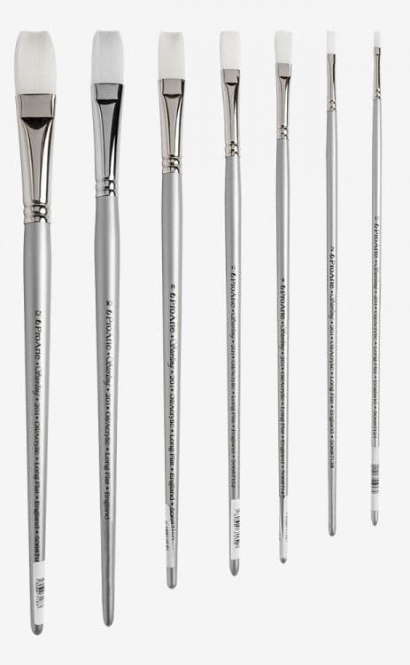 Pro Arte Series 201 Sterling Acrylix Brushes Long Flat