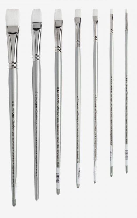 Pro Arte Series 201 Sterling Acrylix Brushes Short Flat