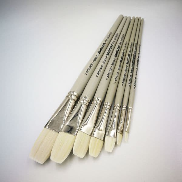 Pro Arte Series D Bristlene Oil Brushes, Flat