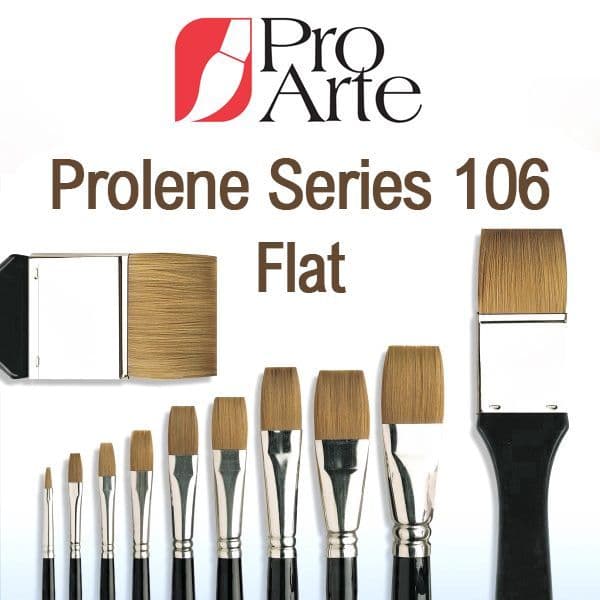 Pro Arte Watercolour One Stroke Paint Brushes Prolene Series 106: Flat