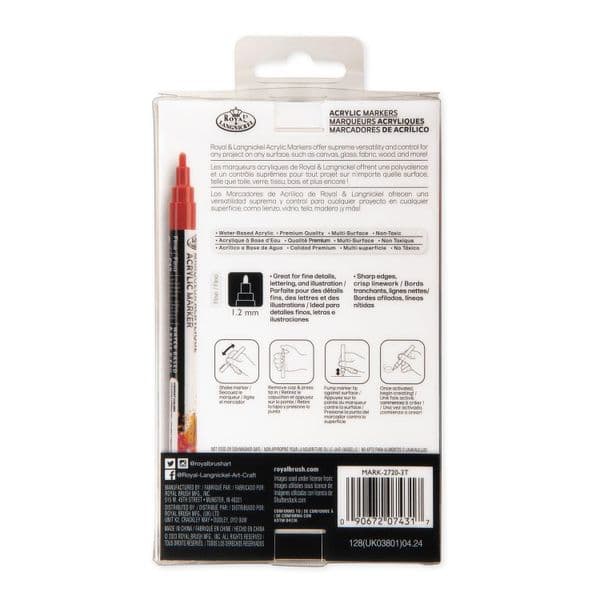 Royal & Langnickel 1.2mm  Fine Acrylic Jewel Paint Marker  12 Set