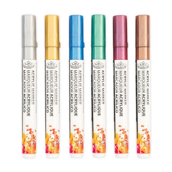 Royal & Langnickel 2mm  Reversible Acrylic Metallic Paint Marker Set