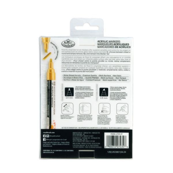 Royal & Langnickel 2mm  Reversible Acrylic Metallic Paint Marker Set