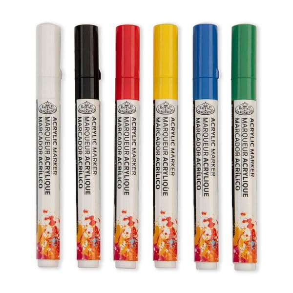 Royal & Langnickel 2mm  Reversible Acrylic Primary Paint Marker Set