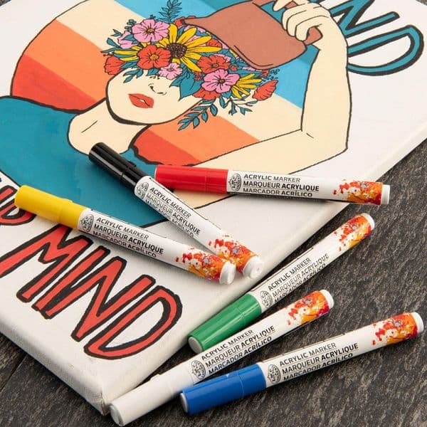 Royal & Langnickel 2mm  Reversible Acrylic Primary Paint Marker Set