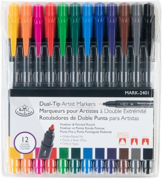 Royal & Langnickel Dual-Tip Artist Markers 12 Set