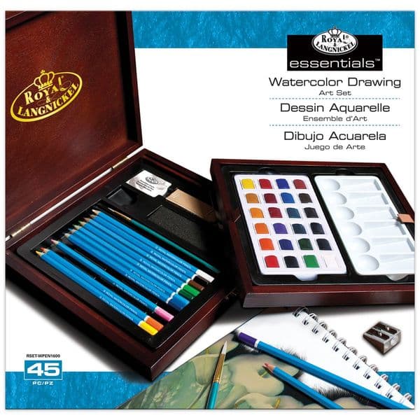 Royal & Langnickel Watercolour Wooden Box Set - 45 Piece