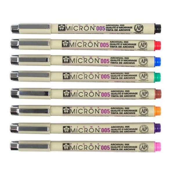 Sakura Pigma Micron Fineline 0.5 Pens