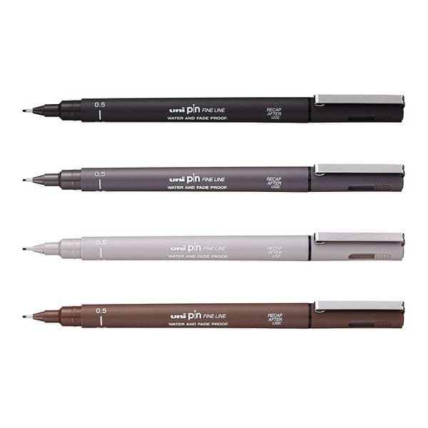 UniBall Uni Pin Fineliner Pen SINGLE (sepia or grey colour)
