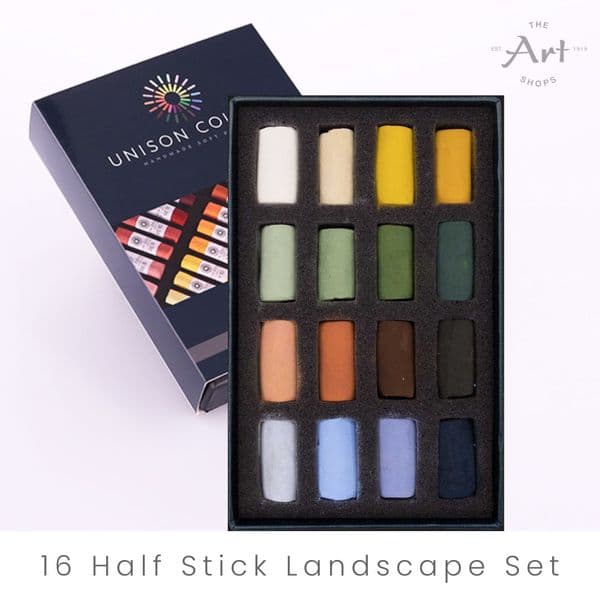 Unison Artists' Soft Pastels - Landscape Set of 16 Half Stick Colours